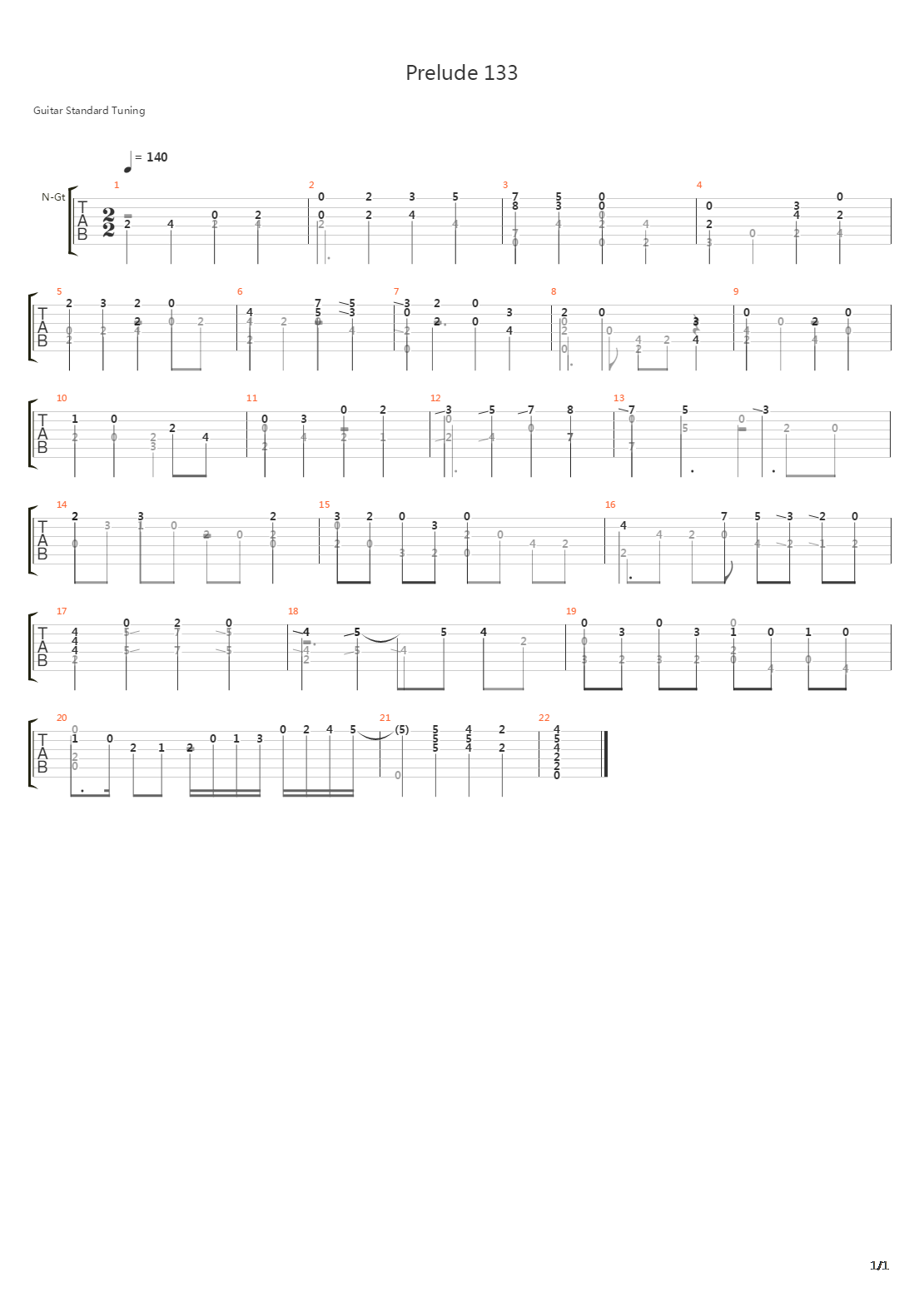 Prelude 133吉他谱