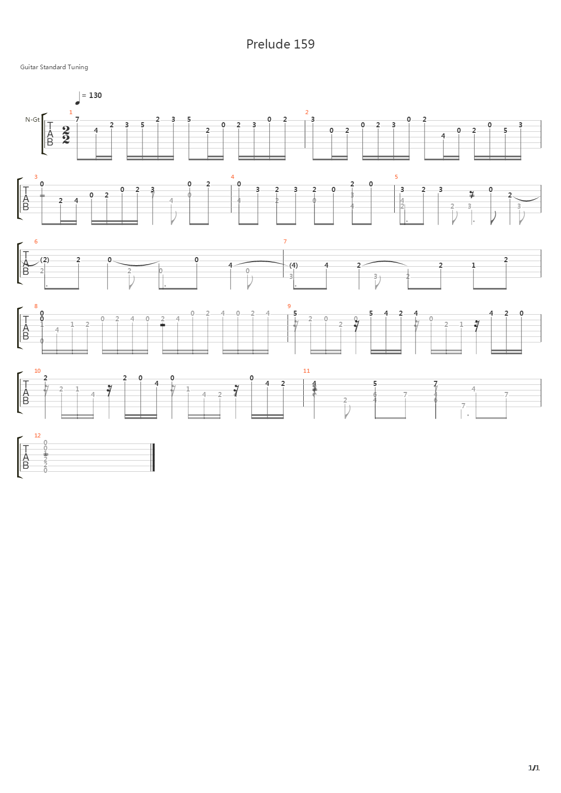 Prelude 159吉他谱