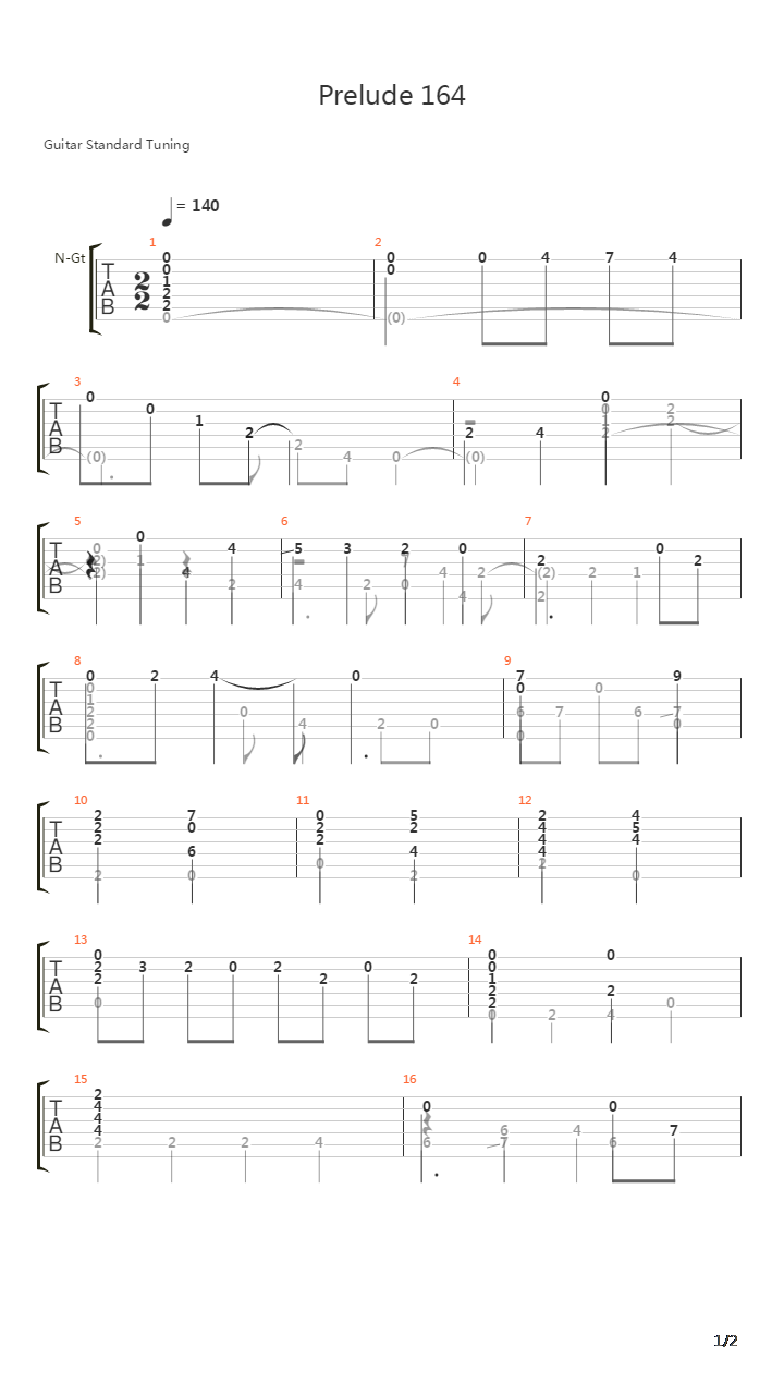 Prelude 164吉他谱