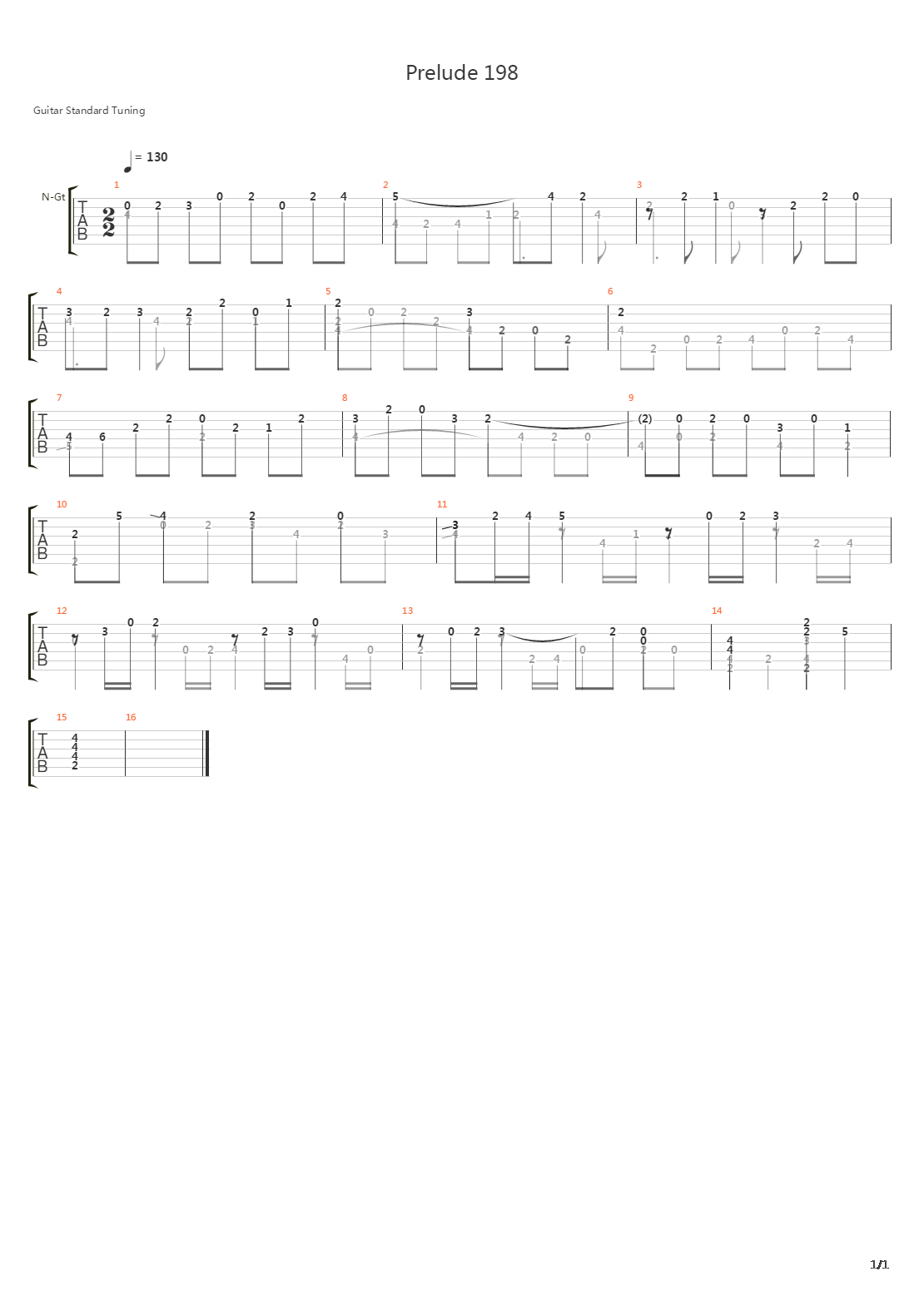 Prelude 198吉他谱