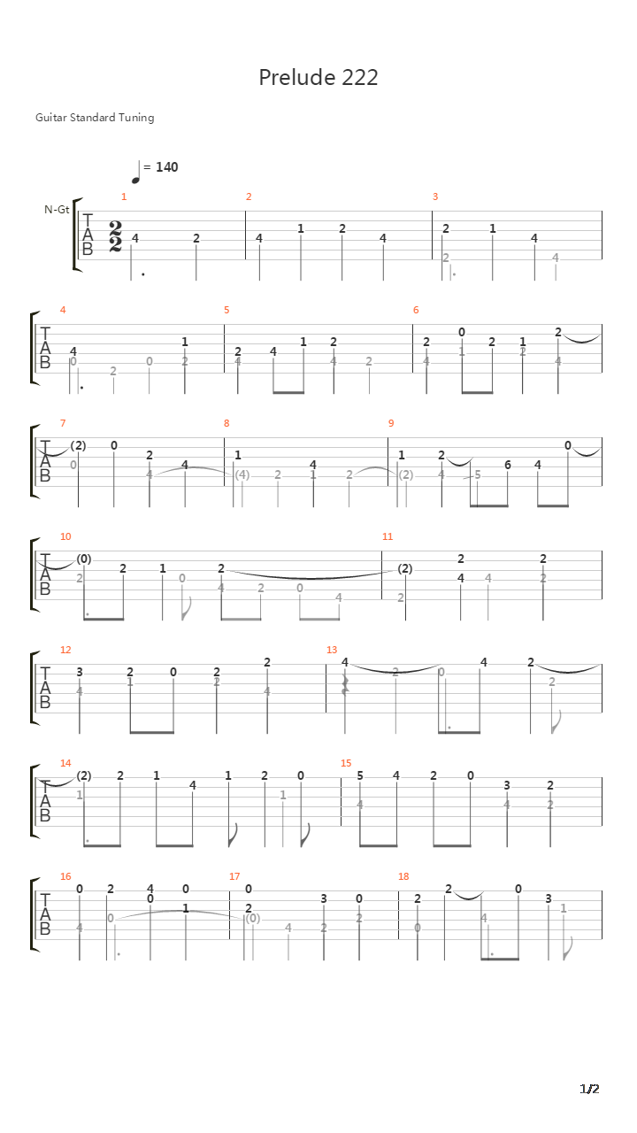 Prelude 222吉他谱