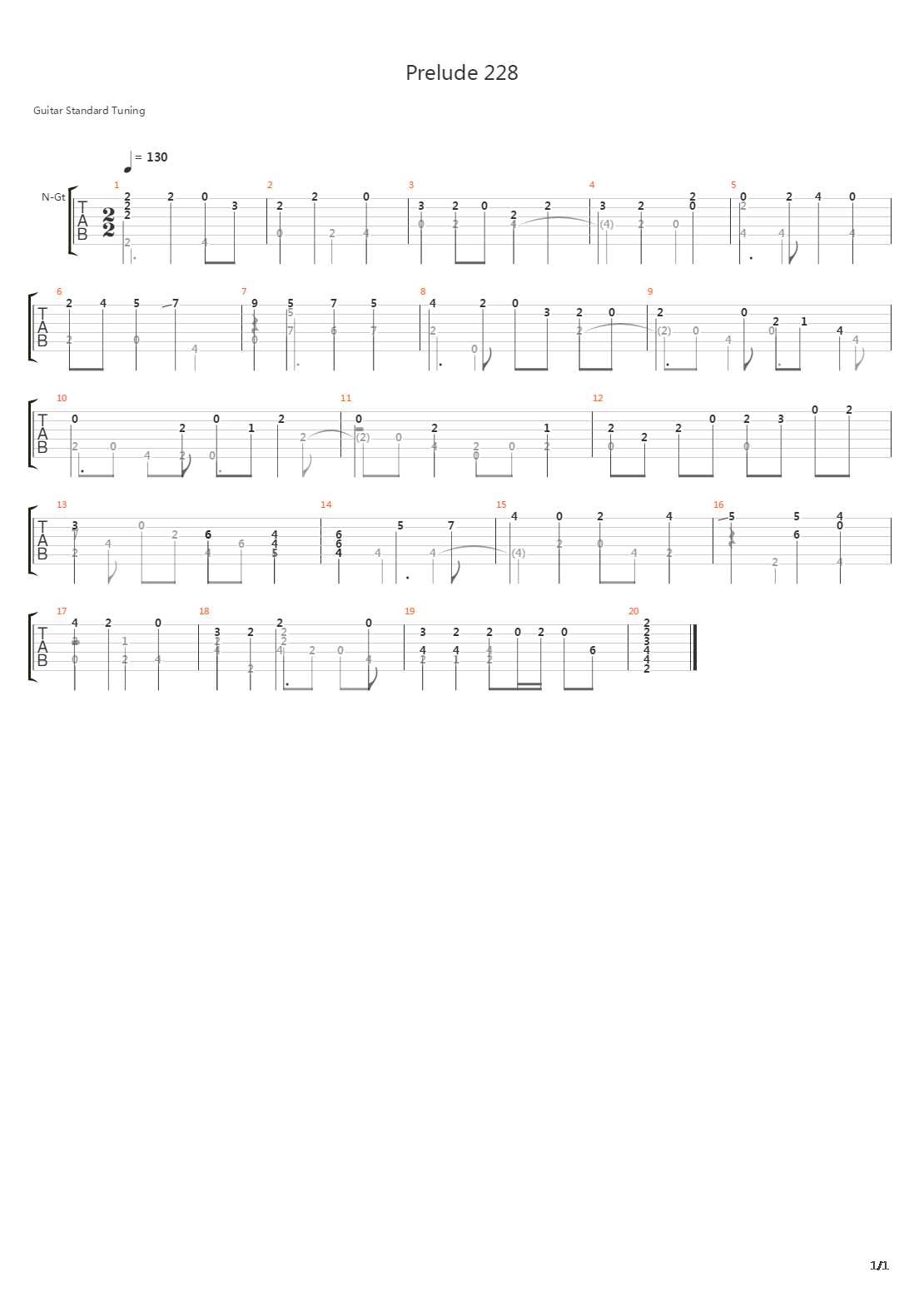 Prelude 228吉他谱