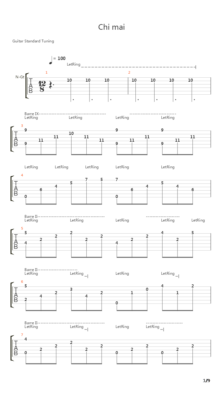 Chi Mai吉他谱