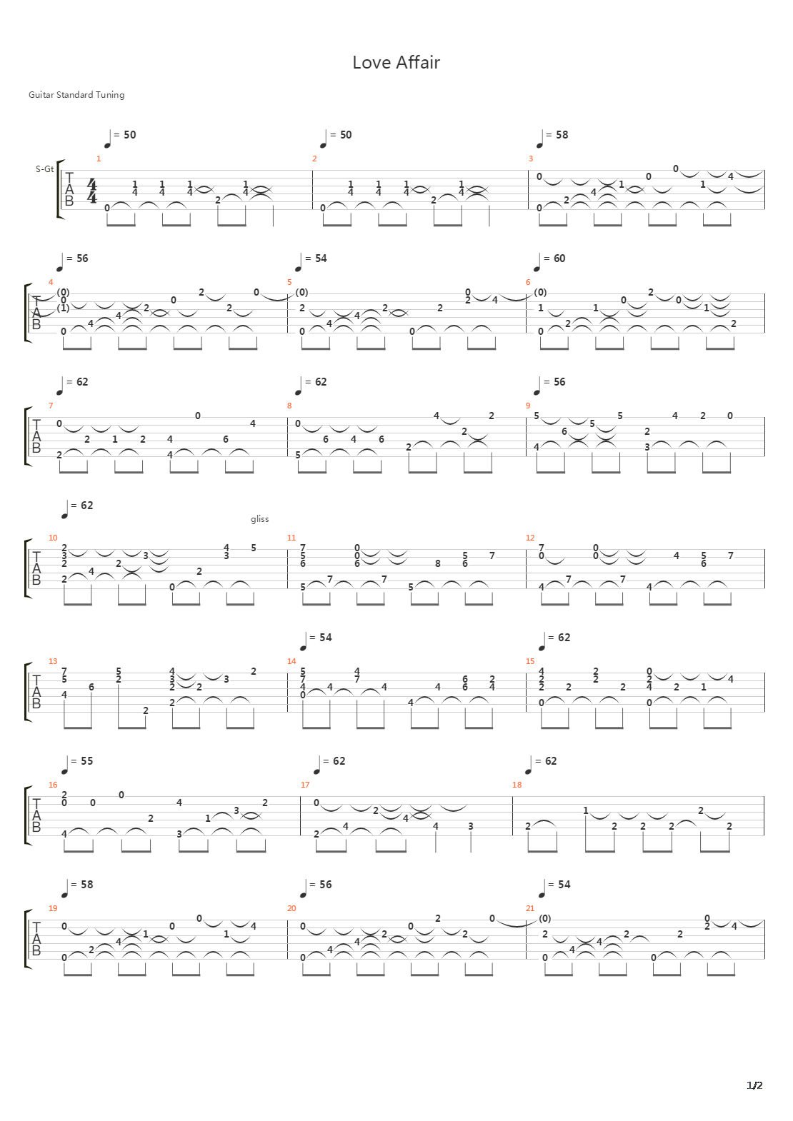 Love Affair吉他谱