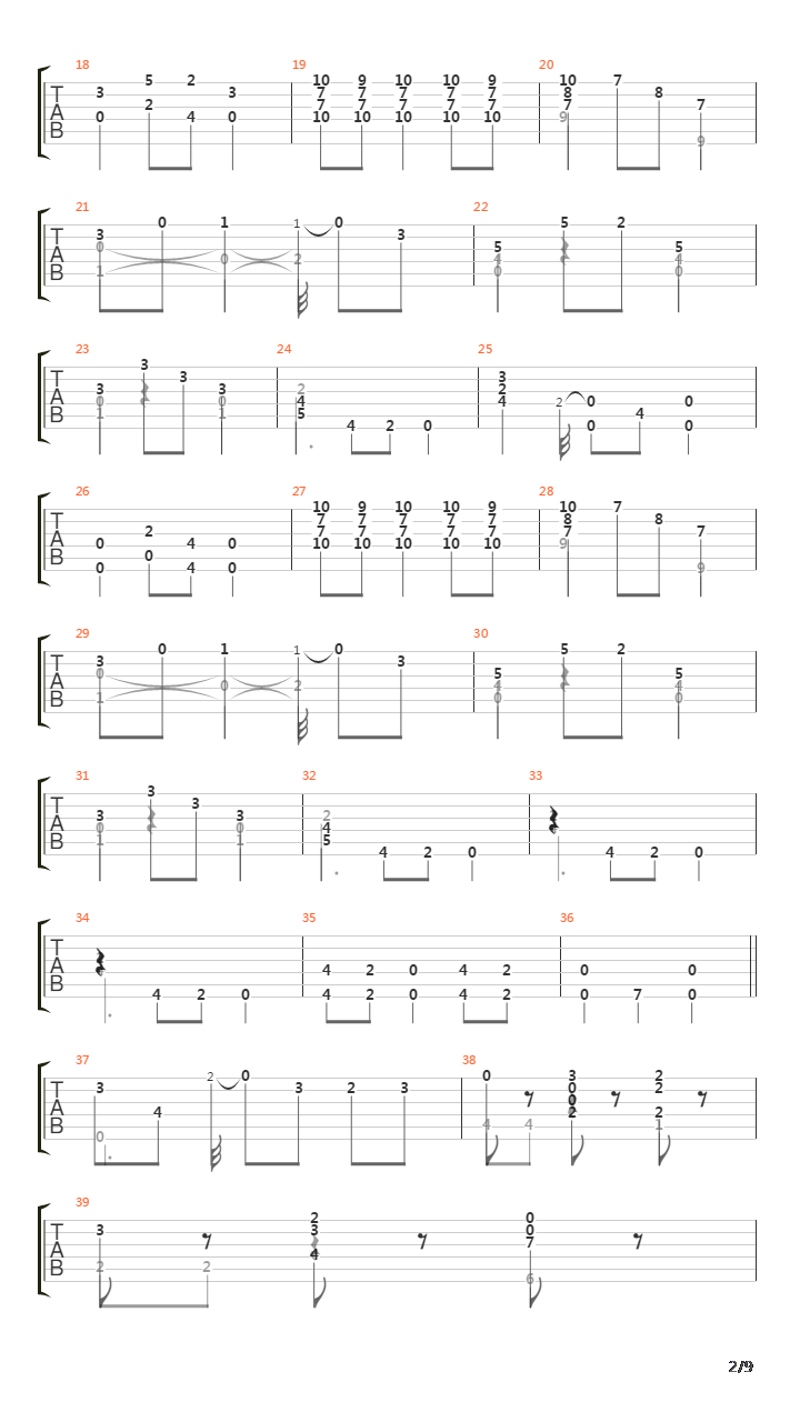 Danza Espanola No 3 Zarabanda吉他谱