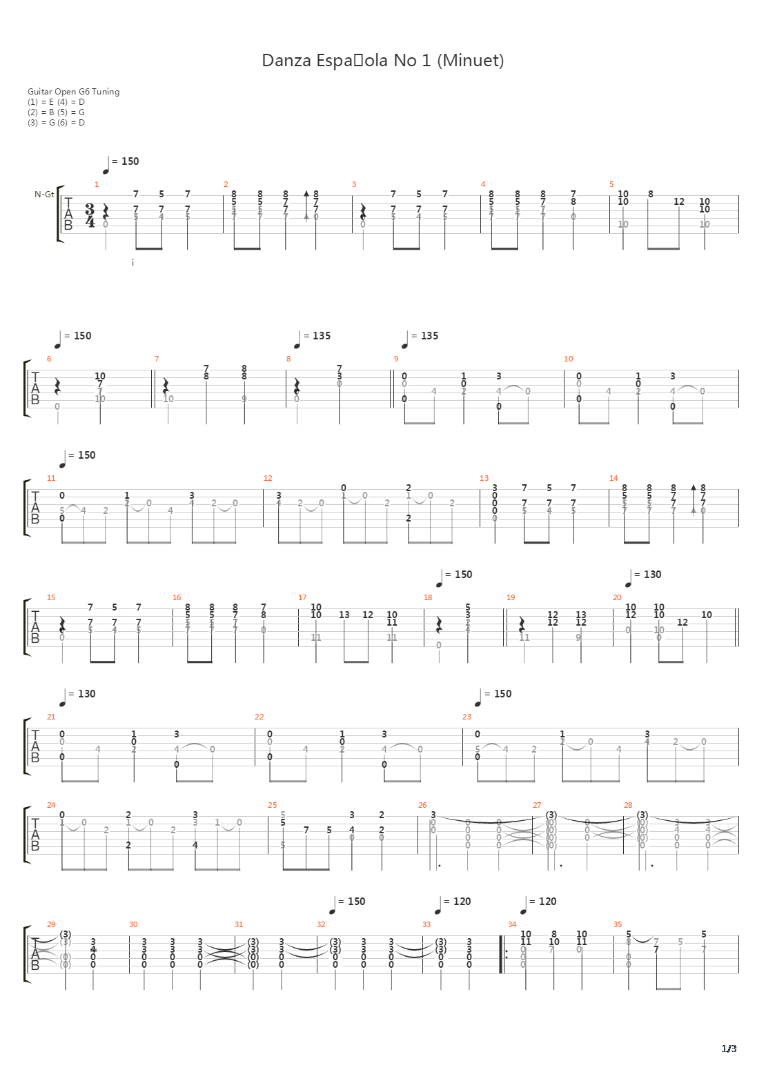 Spanish Dance No 1 Minuet吉他谱