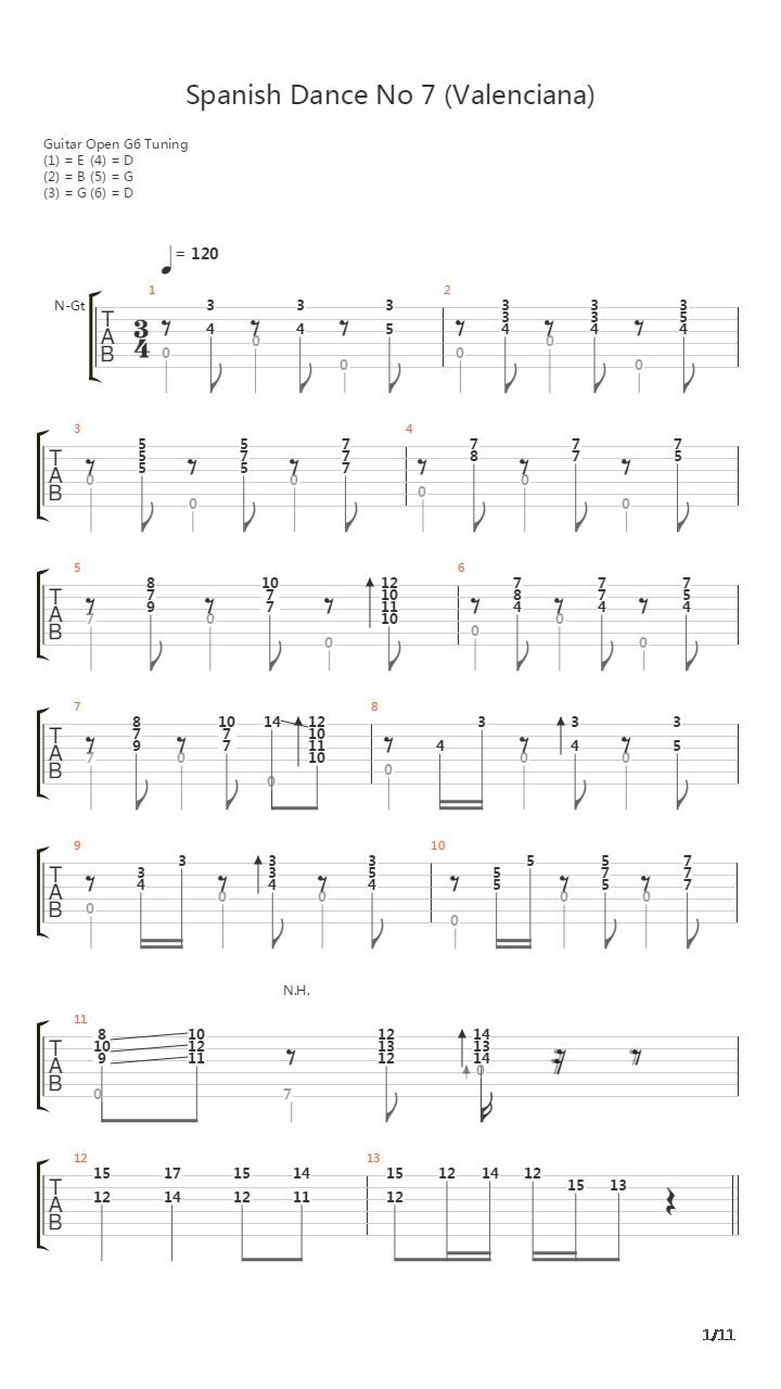Spanish Dance No 7 Valenciana吉他谱