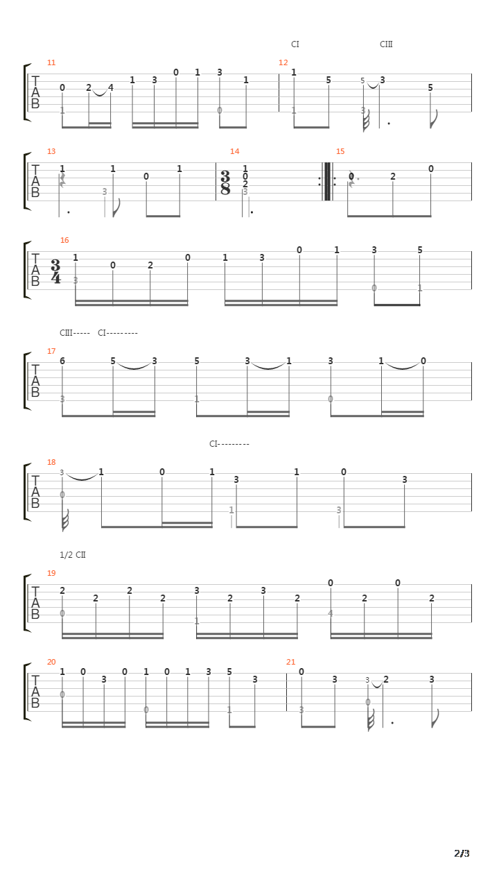 Suite In Am (3 Courante)吉他谱