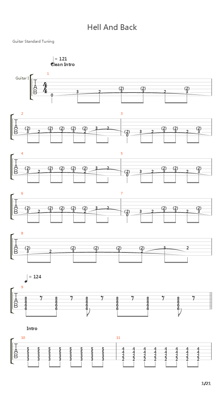 Hell And Back吉他谱