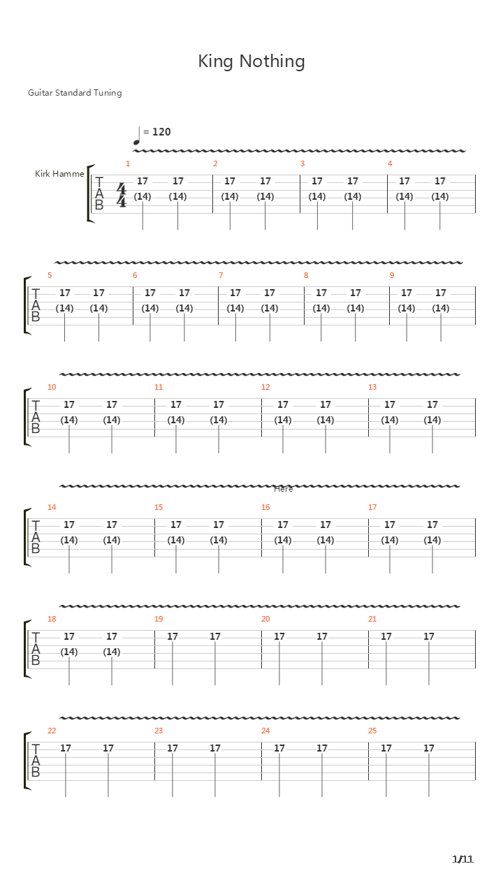 King Nothing吉他谱