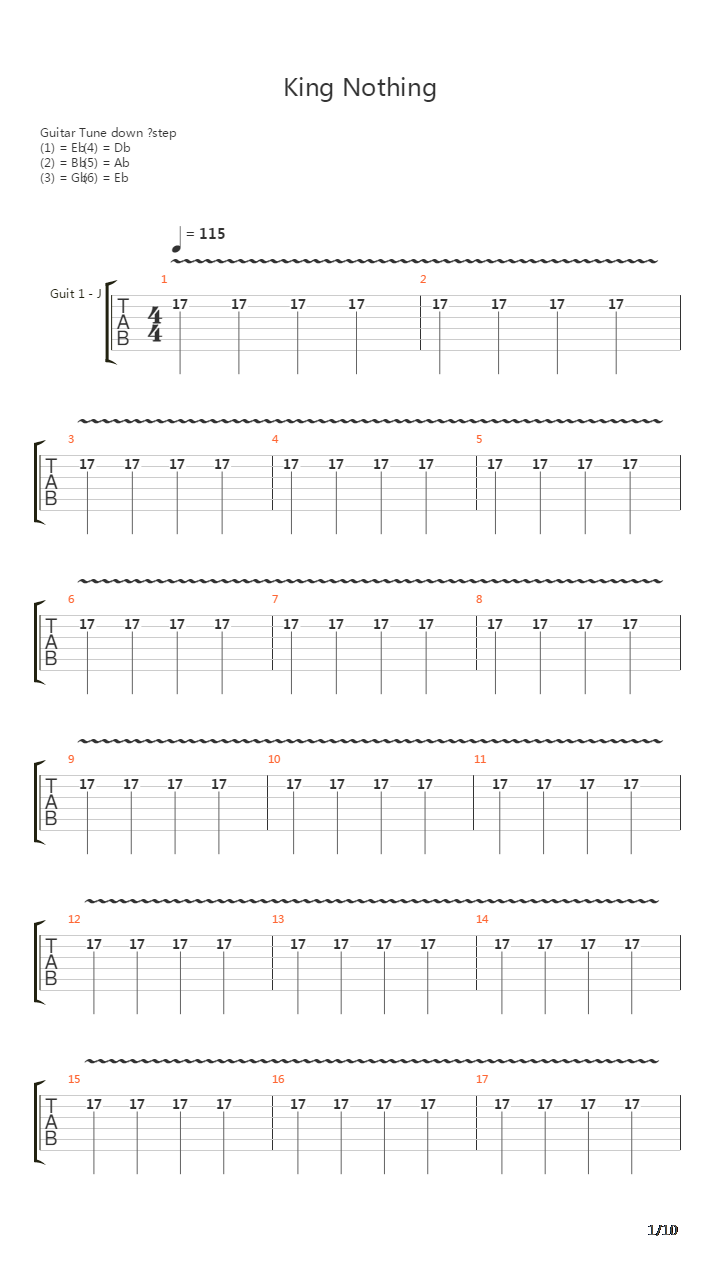 King Nothing吉他谱