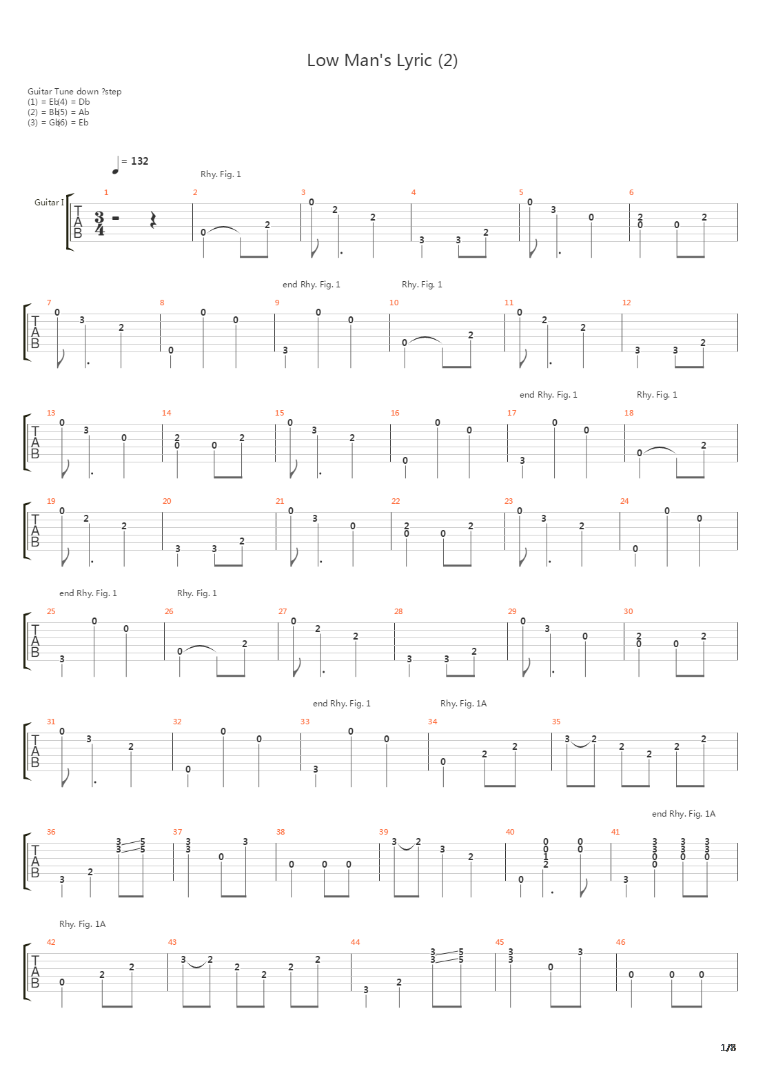 Low Mans Lyric吉他谱
