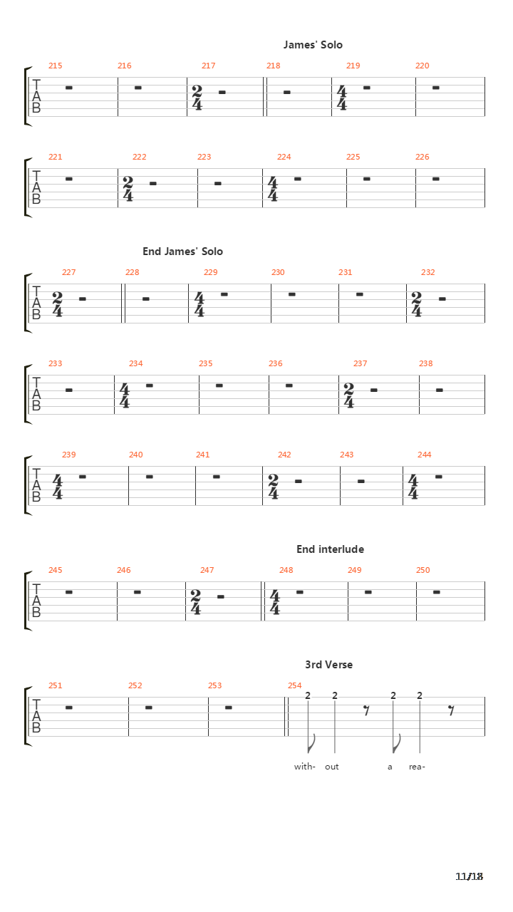 Master Of Puppets(12)吉他谱