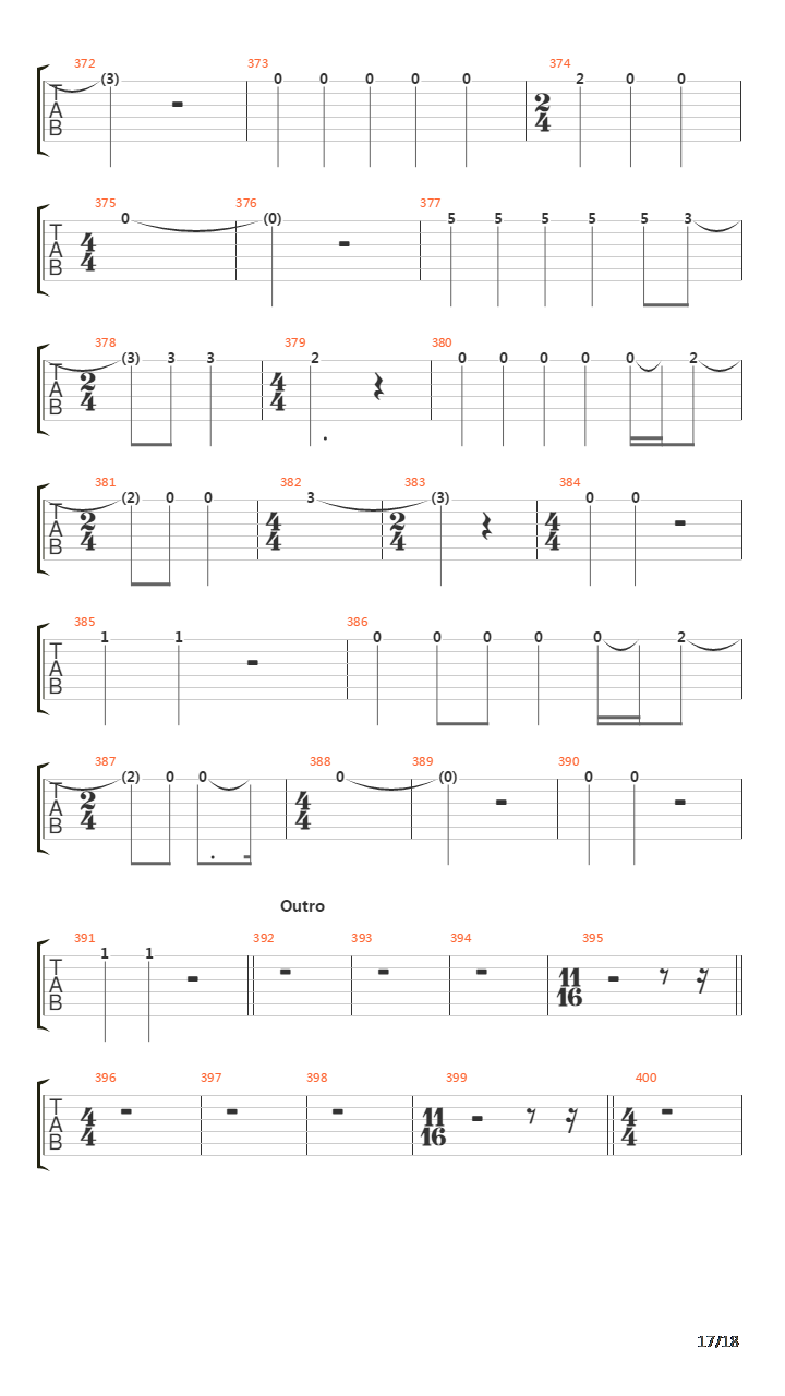 Master Of Puppets(12)吉他谱