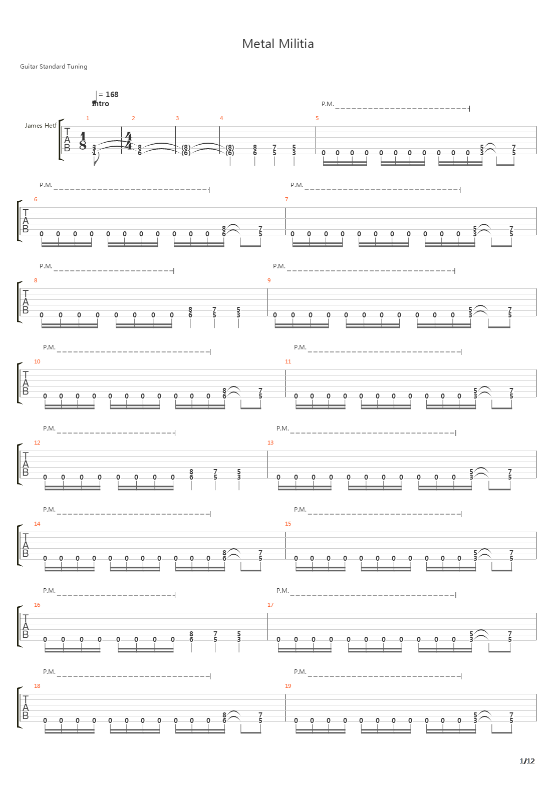 Metal Militia吉他谱