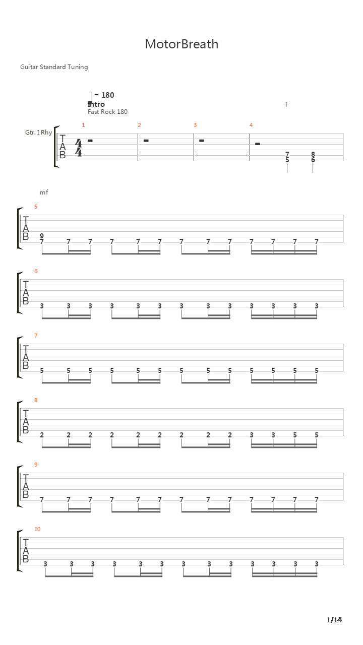 Motorbreath吉他谱