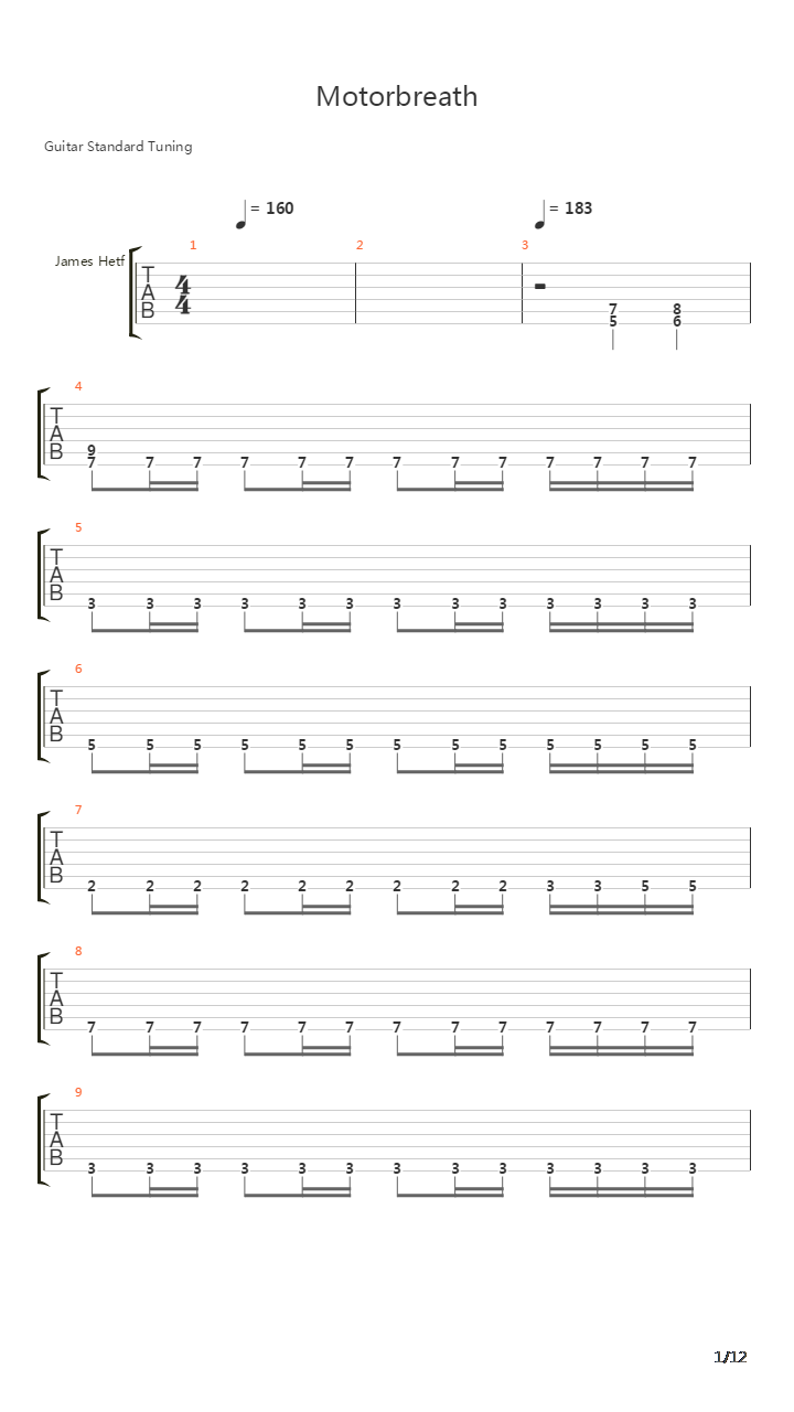 Motorbreath吉他谱