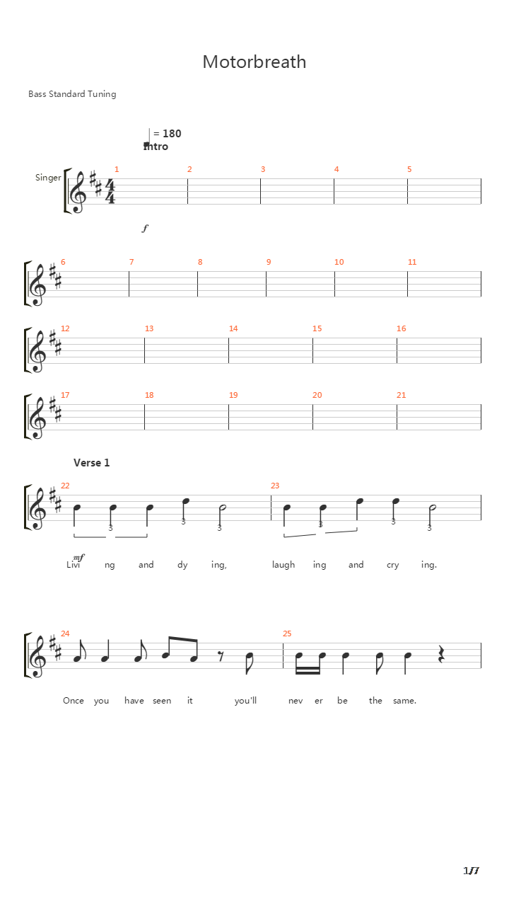 Motorbreath吉他谱