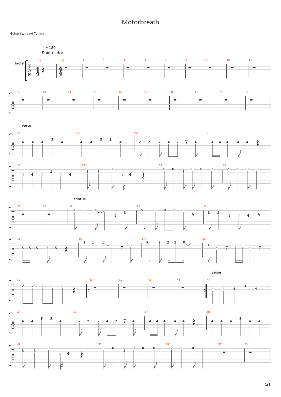 Motorbreath吉他谱