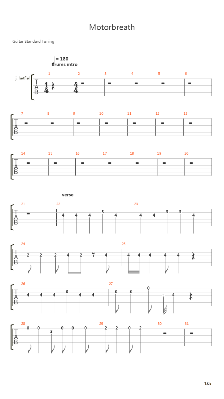 Motorbreath吉他谱