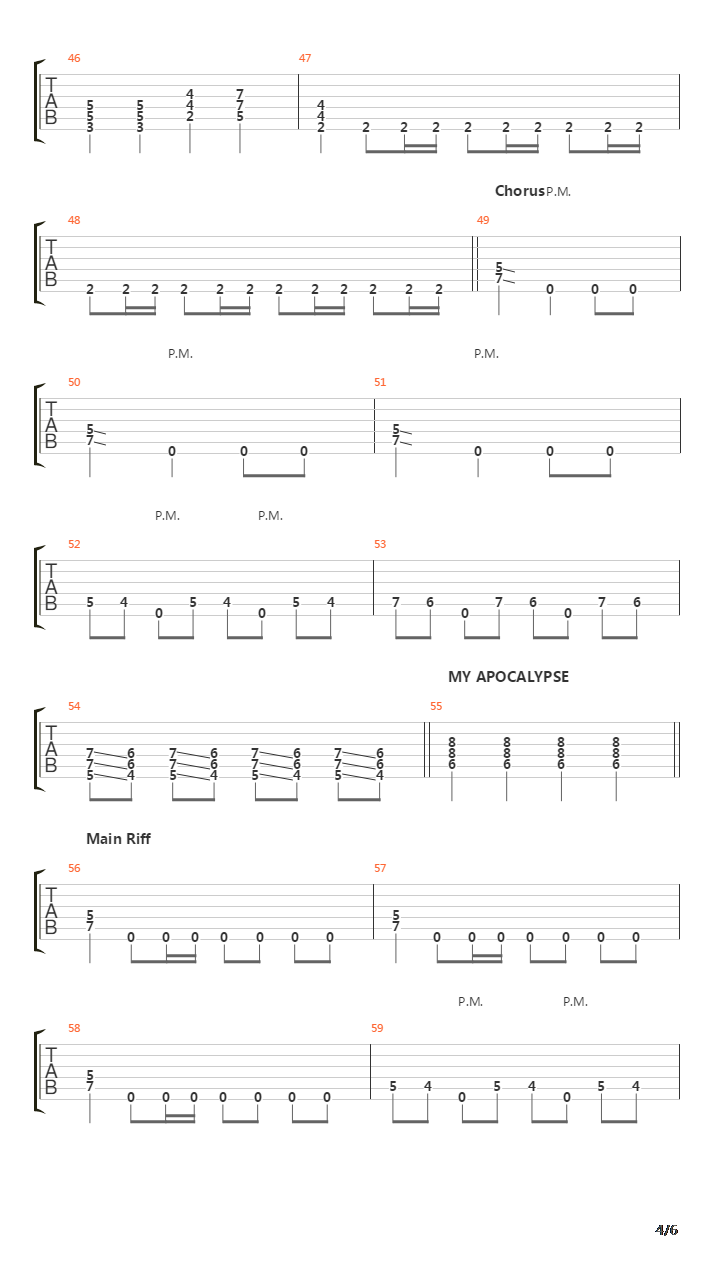 My Apocalypse吉他谱