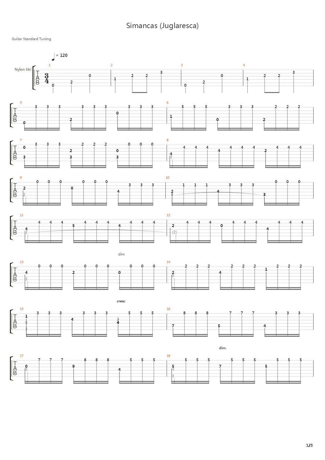 Simancas吉他谱