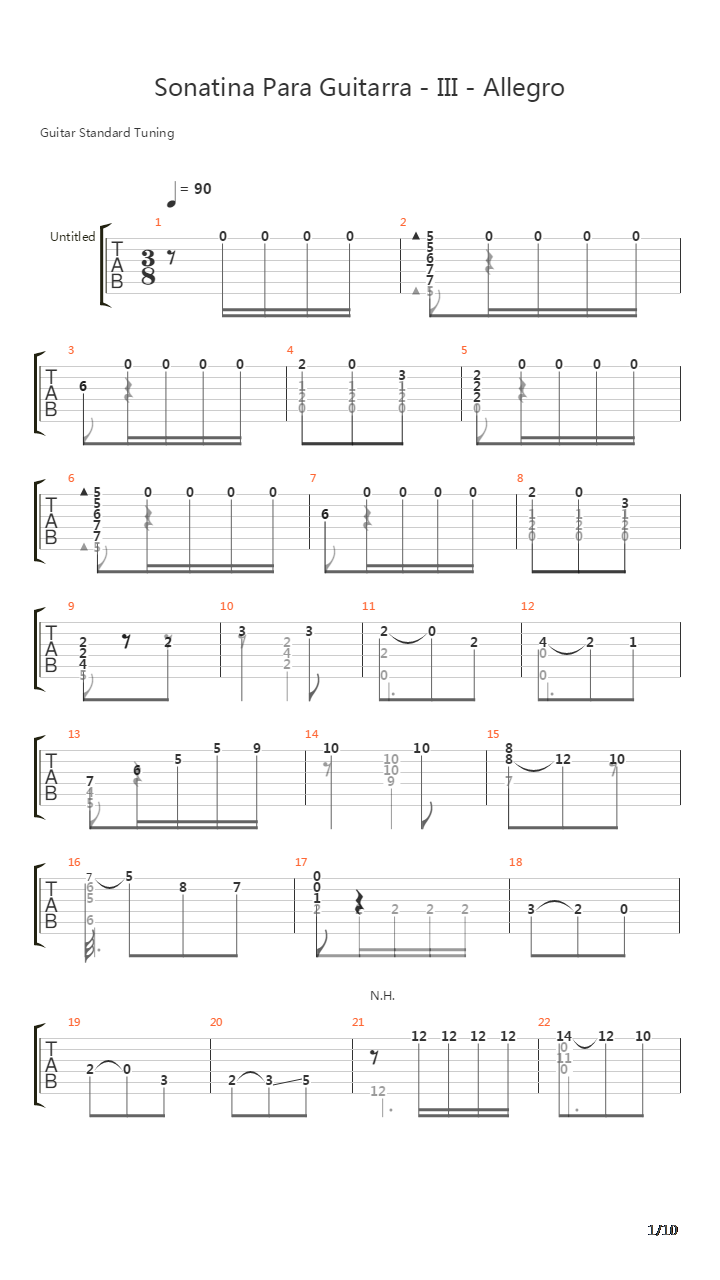 Sonatina Para Guitarra III Allegro吉他谱