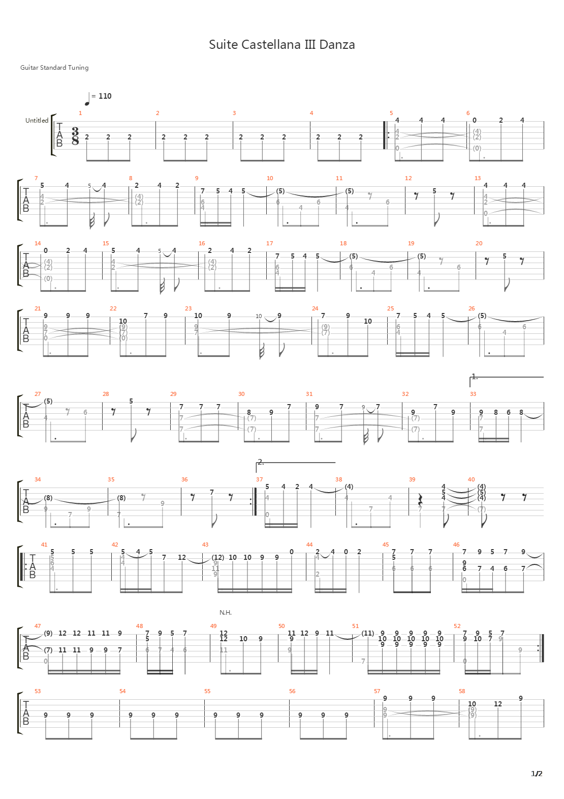 Suite Castellana III Danza吉他谱