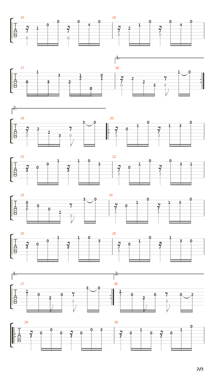 Andantino in A Minor吉他谱