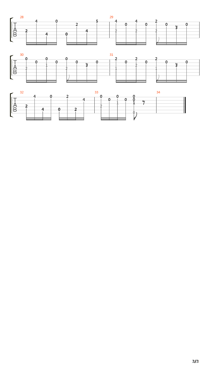 Opus 241 No 7 Andante吉他谱