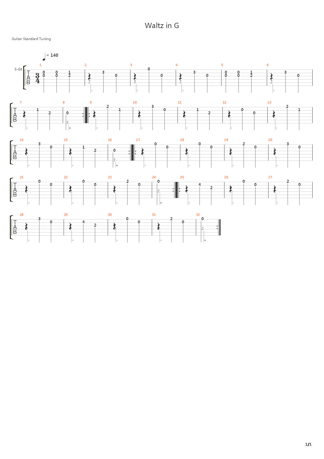 Waltz in G吉他谱