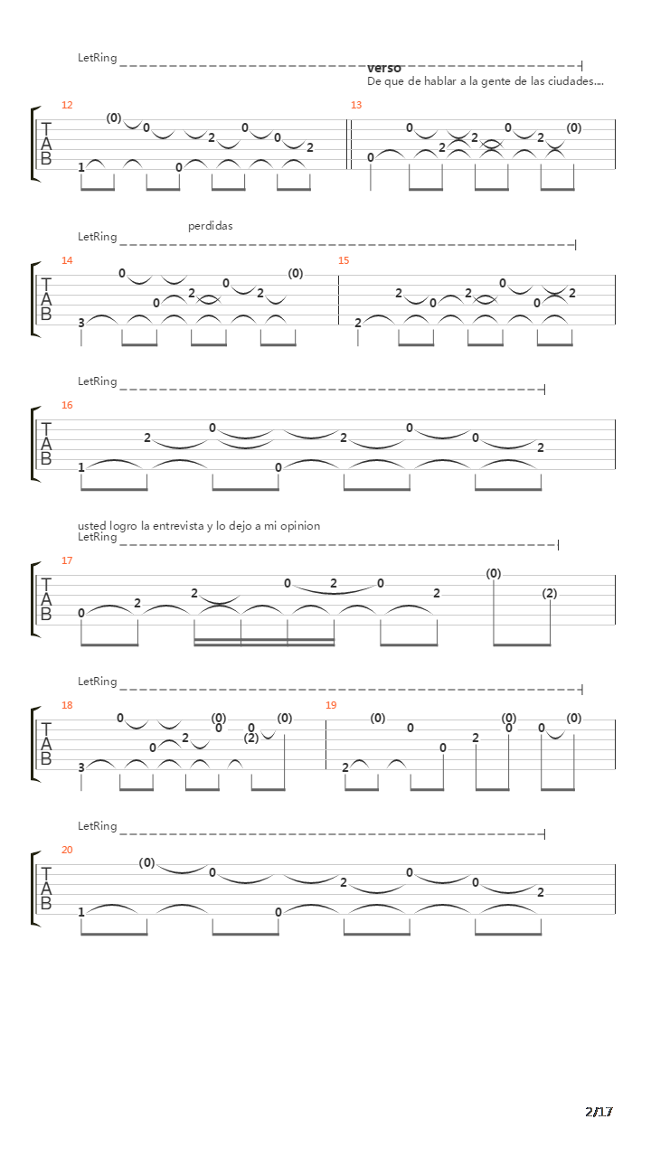 Ciudades Perdidas吉他谱