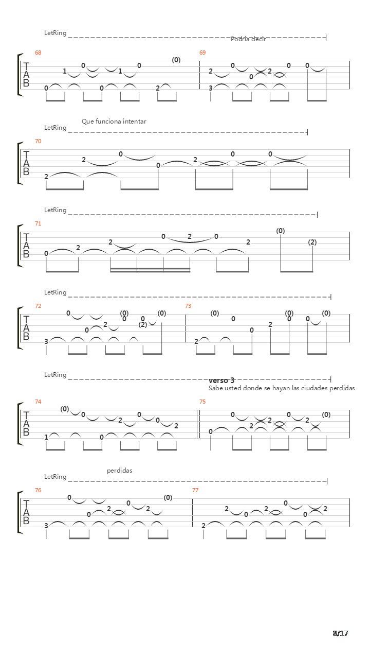 Ciudades Perdidas吉他谱