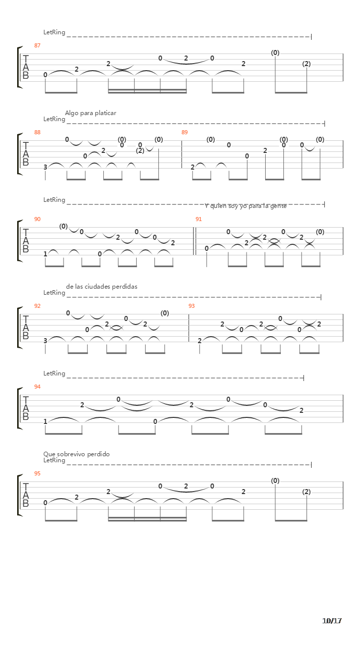 Ciudades Perdidas吉他谱