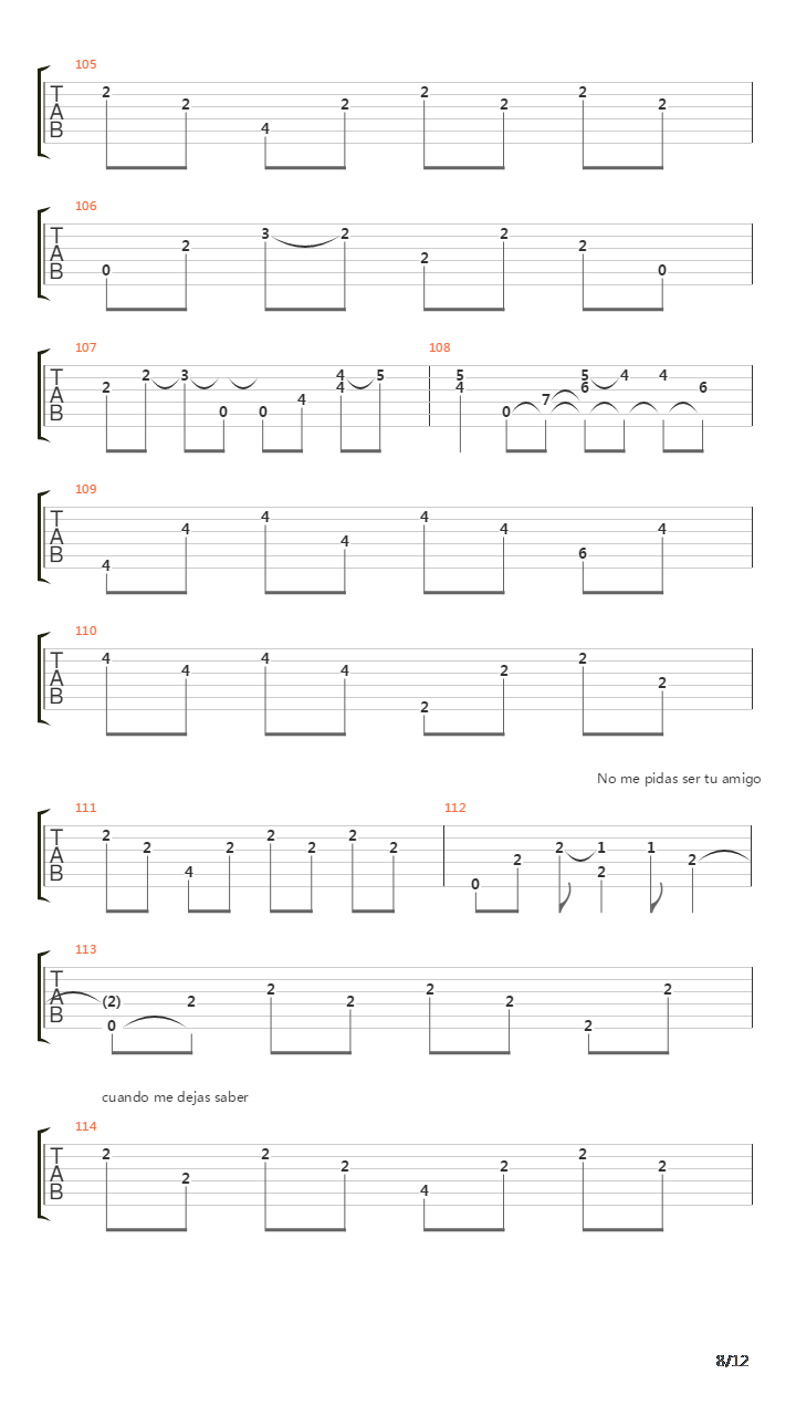 No Me Pidas Ser Tu Amigo吉他谱