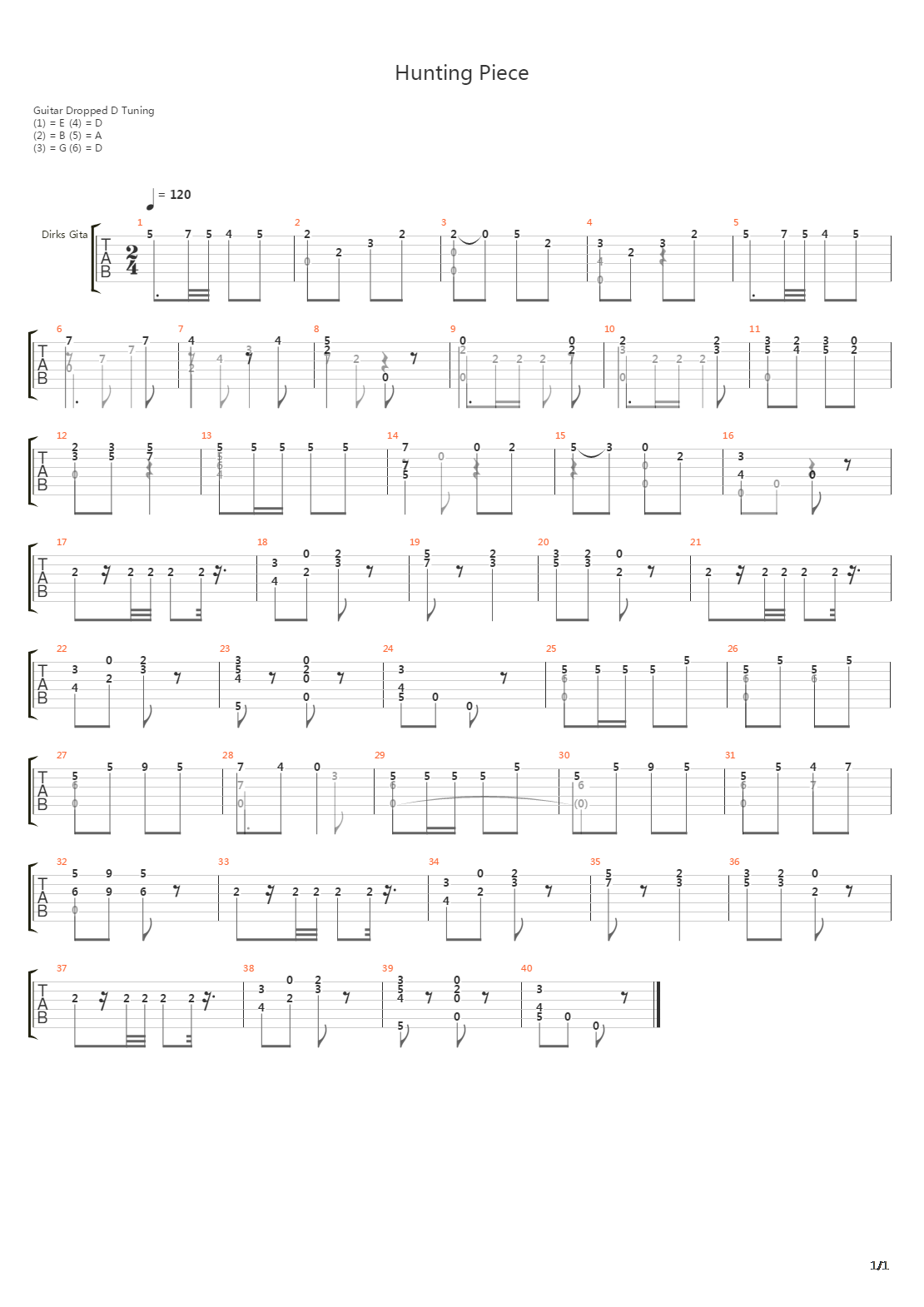 Hunting Piece吉他谱