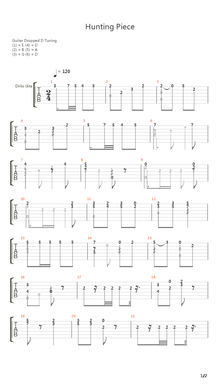 Hunting Piece吉他谱