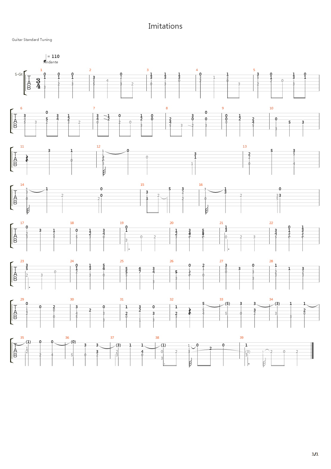 Imitations吉他谱