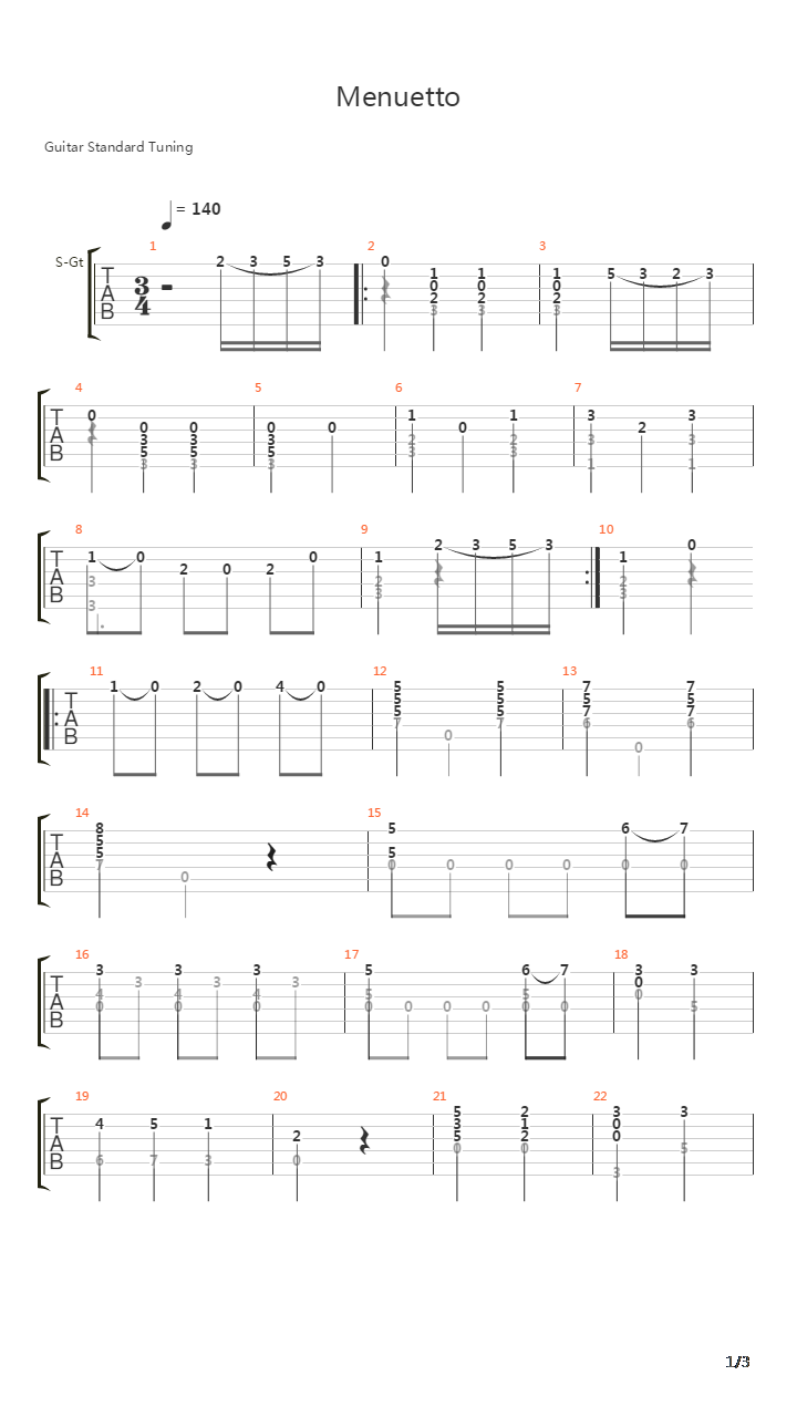 Menuetto吉他谱