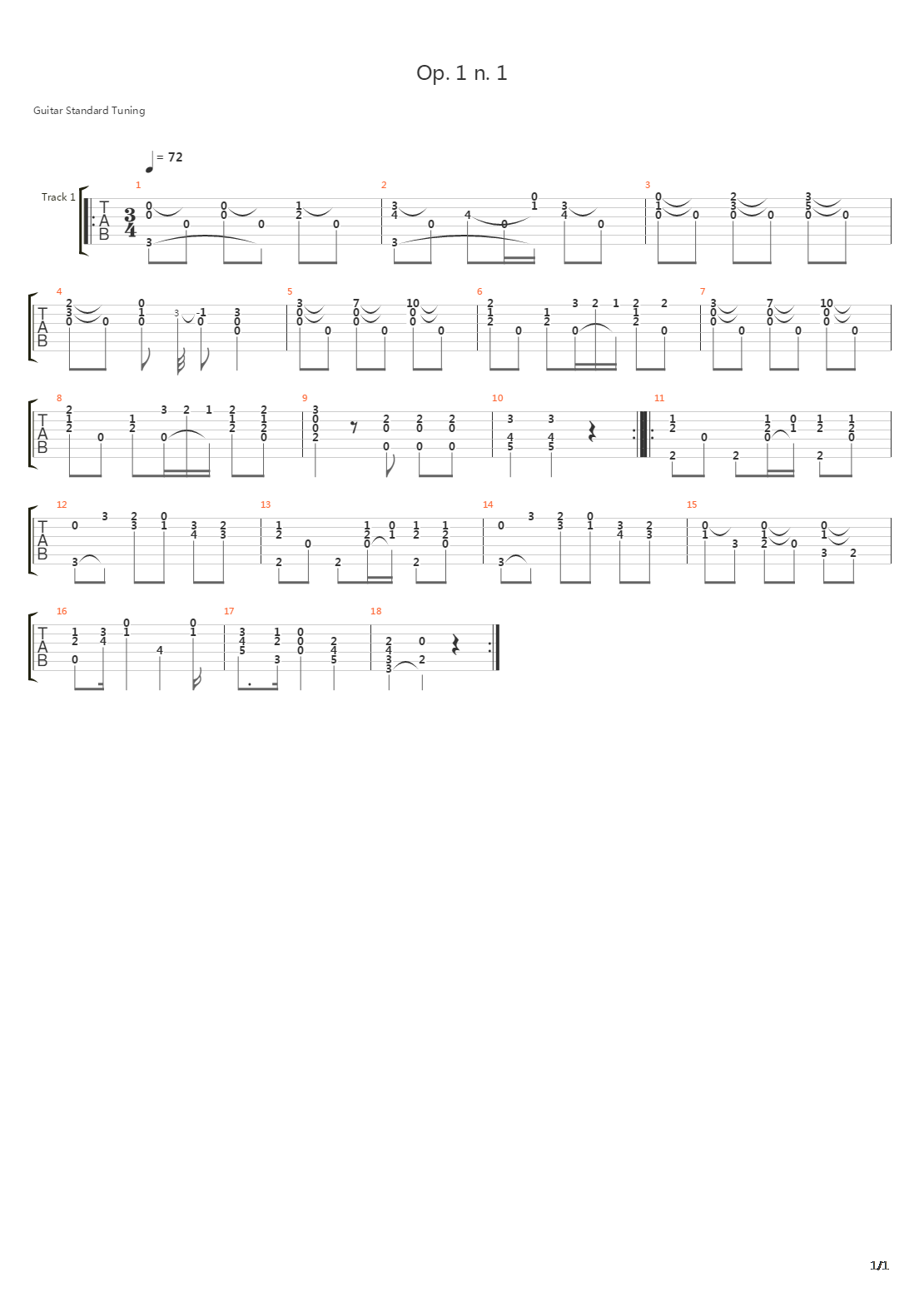 Op 1 N 1 Andante In G 6 Divertimenti吉他谱