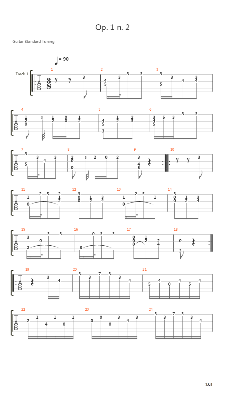 Opus 1 N 2 Valse Allegretto In G 6 Divertimenti吉他谱