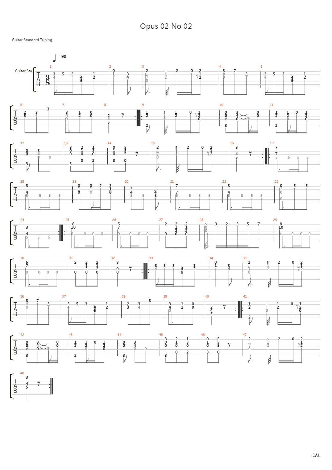 Opus 2 No 2吉他谱