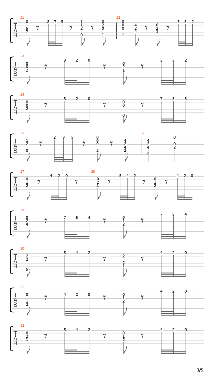 Opus 6 No 3 (Segovia Study 11)吉他谱