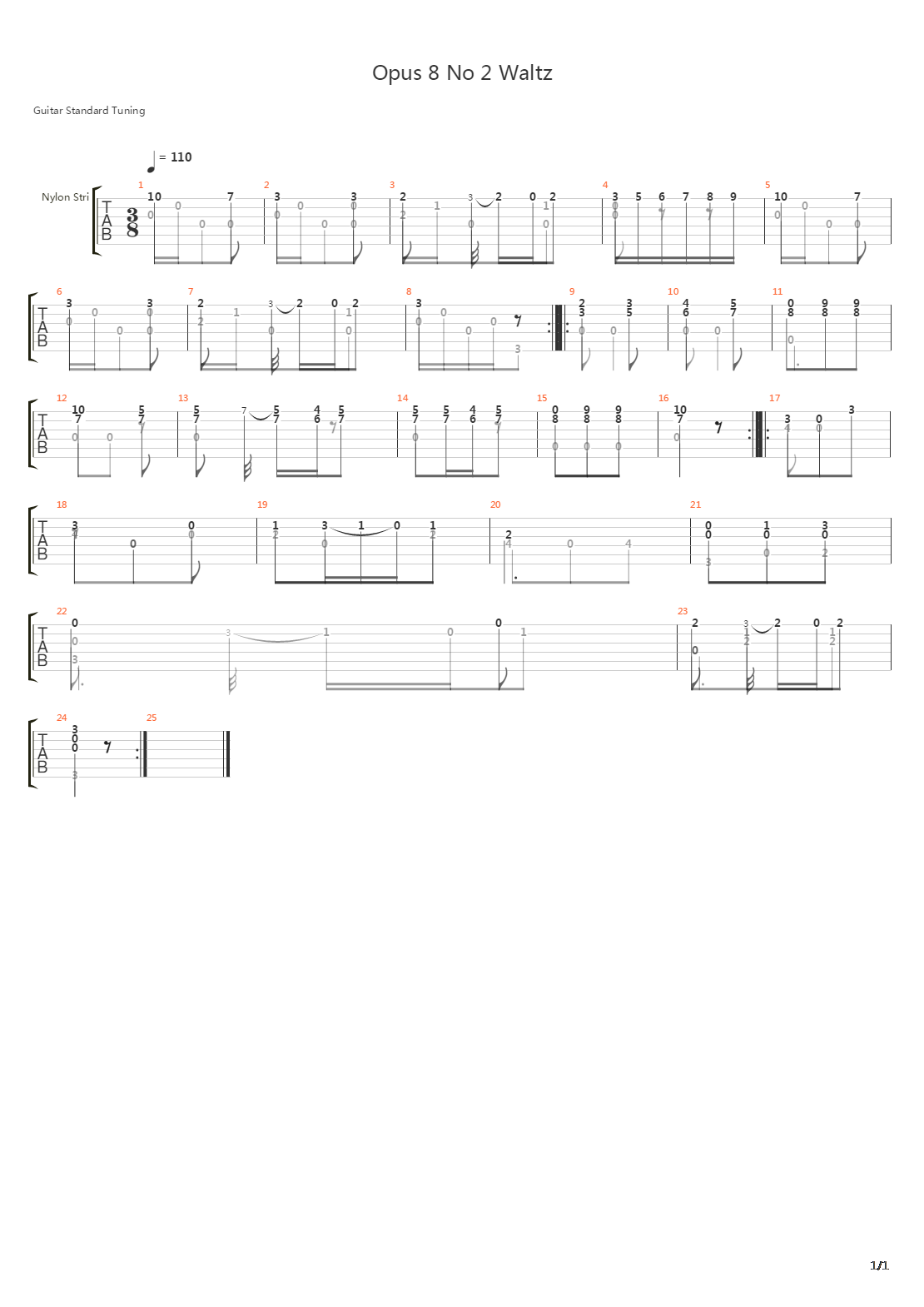 Opus 8 No 2 Waltz吉他谱