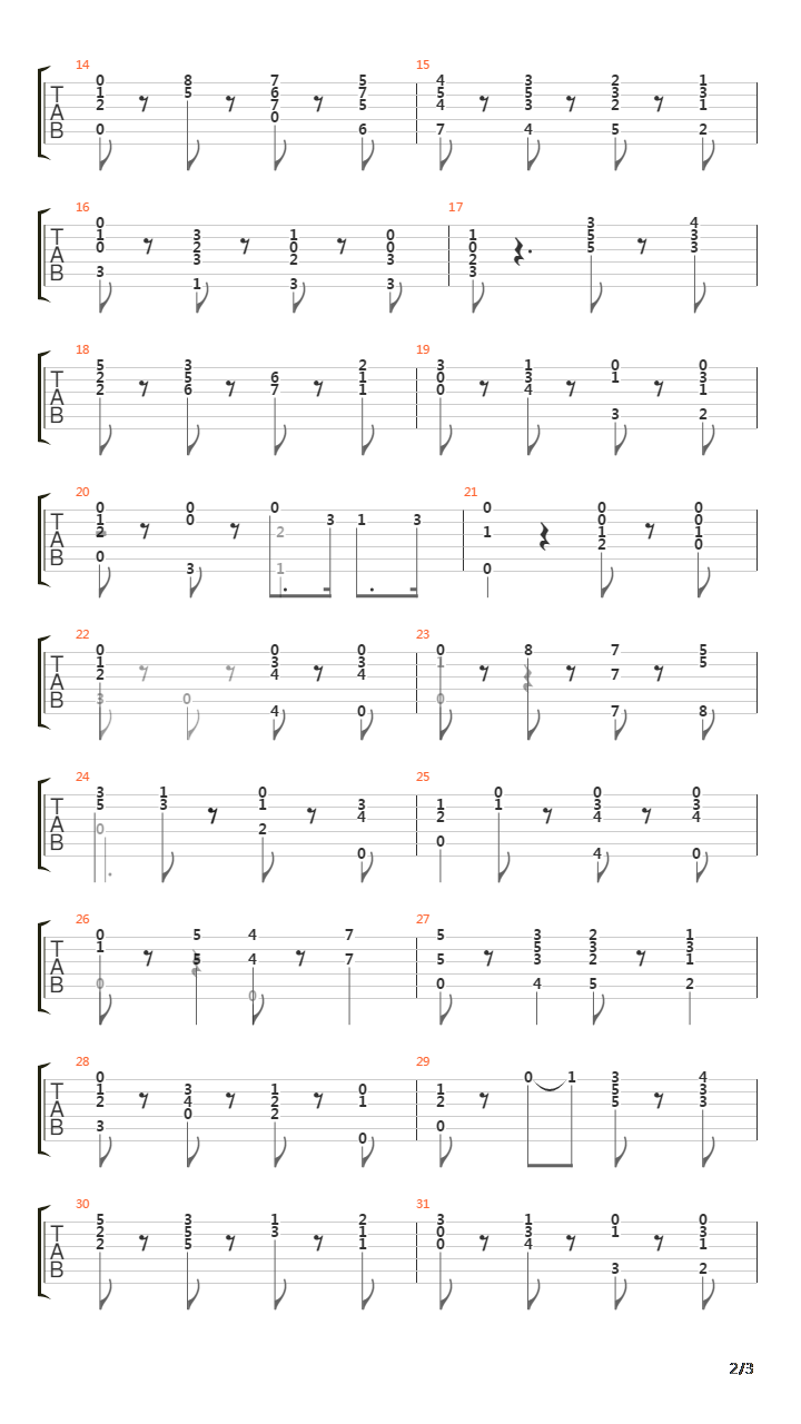 Opus 31 No 20 (Segovia Study 9)吉他谱