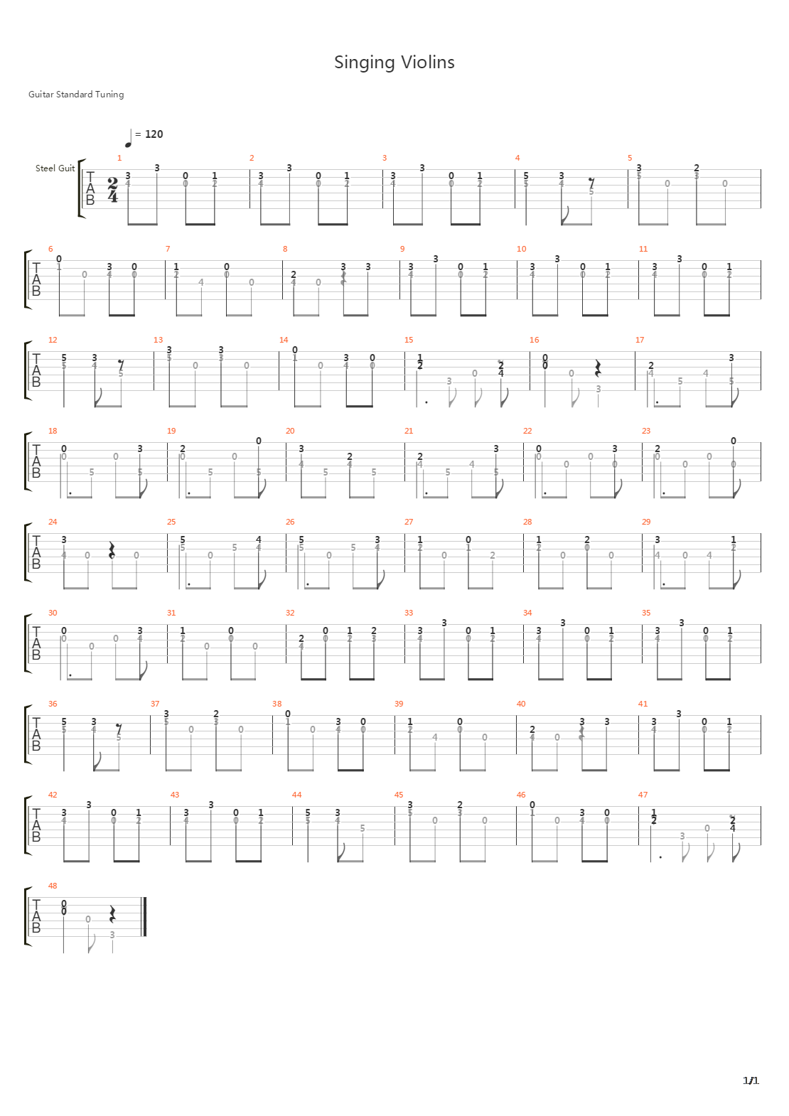 Singing Violins吉他谱