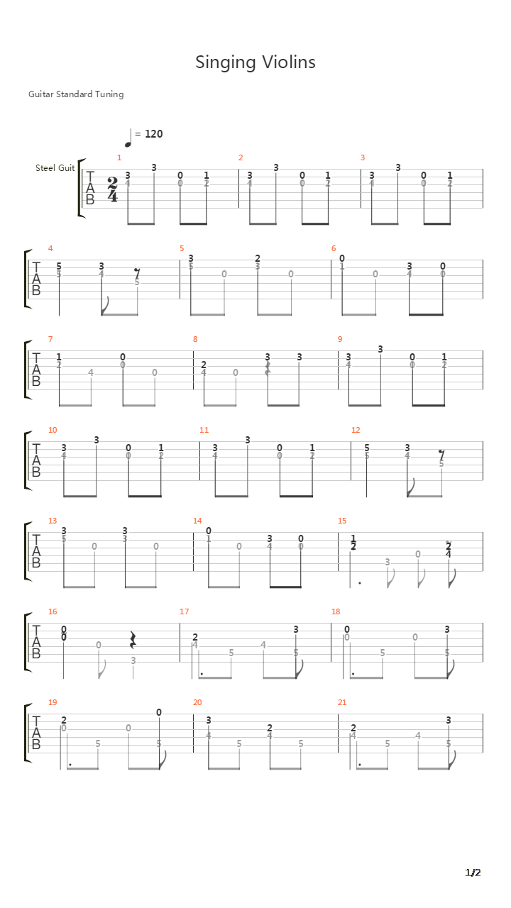 Singing Violins吉他谱