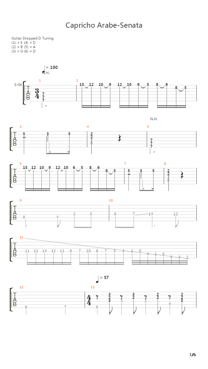 Capricho Arabe-Senata吉他谱