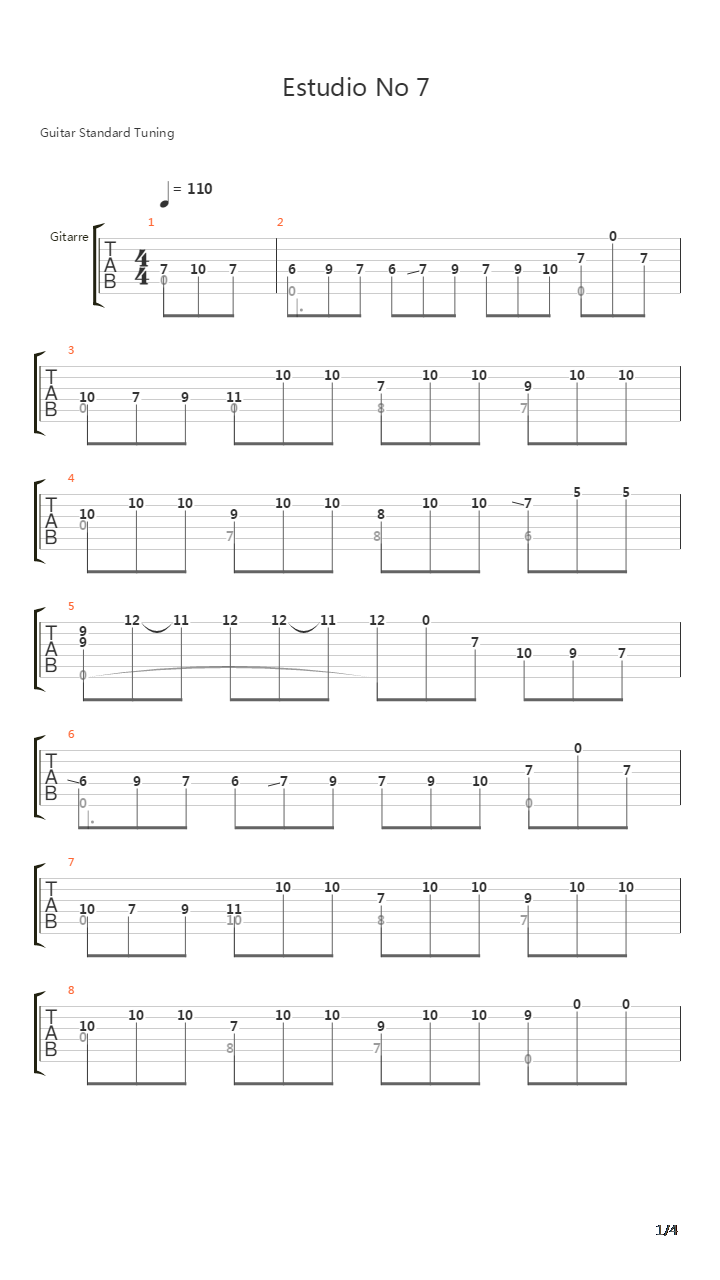 Estudio No 7吉他谱