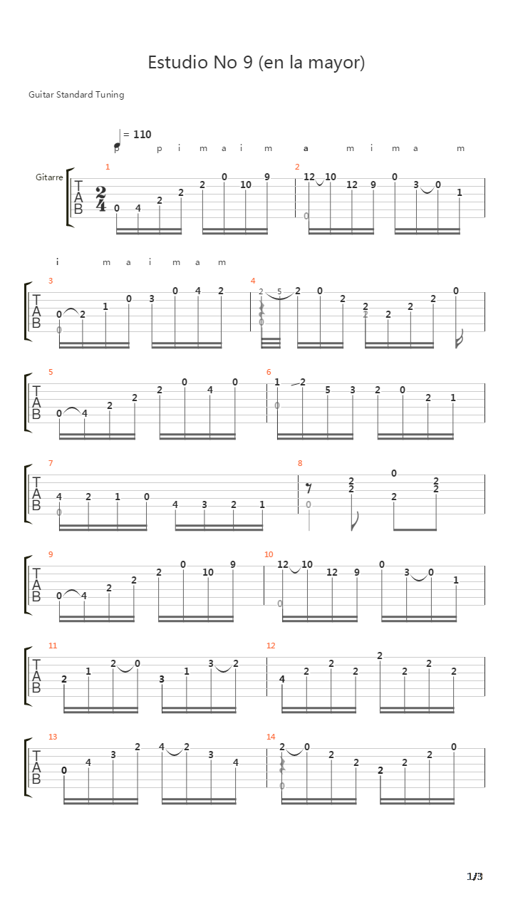 Estudio No 9吉他谱